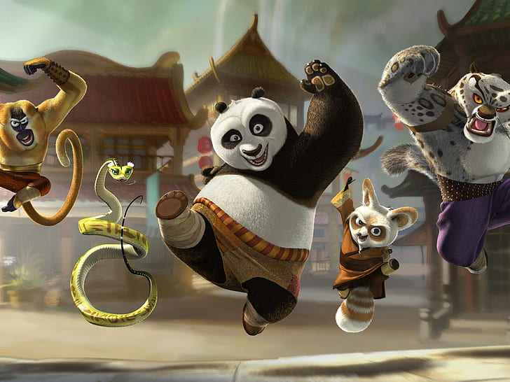 Kung Fu Panda 3, szczęśliwe odejście, Panda, Happy, Departure, KungFu, Tapety HD
