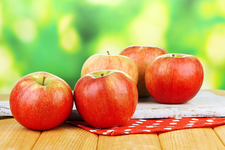 several red apples, autumn, apples, harvest, fruit, fruits, HD wallpaper
