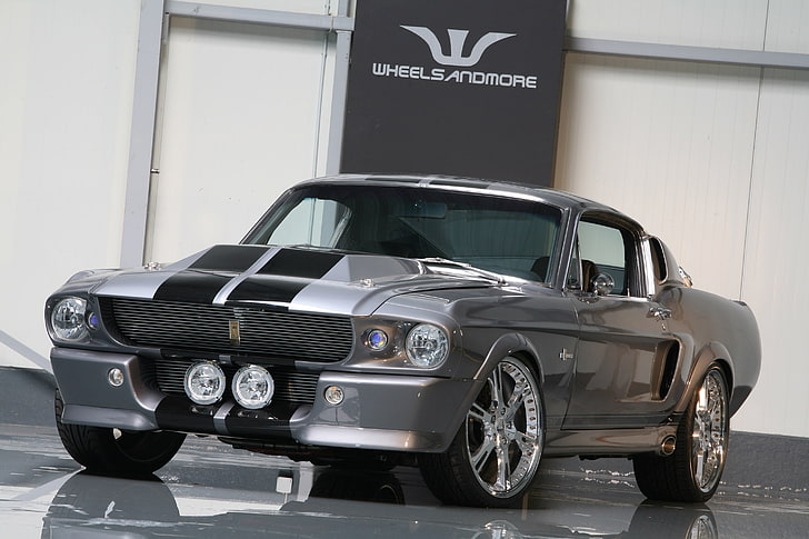srebrny Ford Mustang Eleanor coupe, mustang, ford, shelby, cobra, gt500, eleanor, Tapety HD