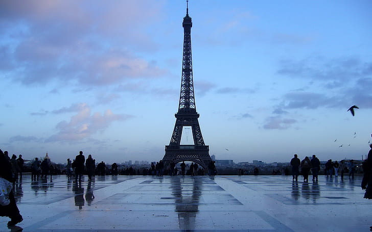 에펠 탑 파리 일몰 비 프랑스 1920x1200 자연 일몰 HD 아트, 에펠 탑, 파리, HD 배경 화면