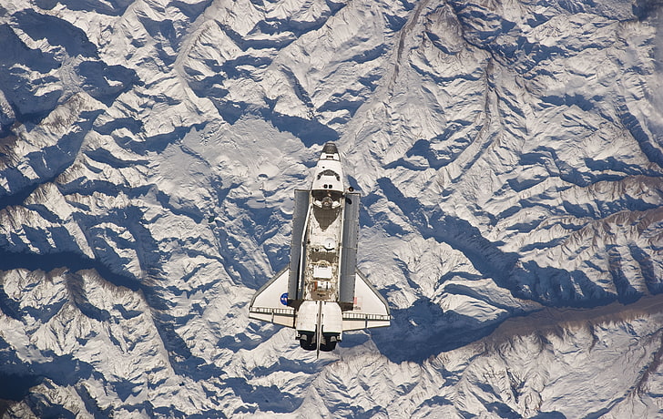 montañas, espacio, Andes, Shuttle Atlantis, la frontera de Argentina y Chile, Fondo de pantalla HD
