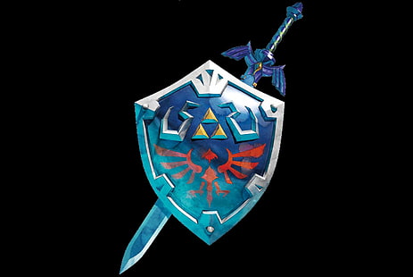 The Legend of Zelda цифровые обои, видеоигры, The Legend of Zelda, Master Sword, меч, Hylian Shield, HD обои HD wallpaper