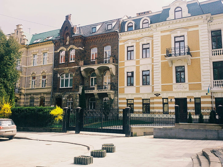 antiquity, architecture, buildings, lviv, spring, street, HD wallpaper