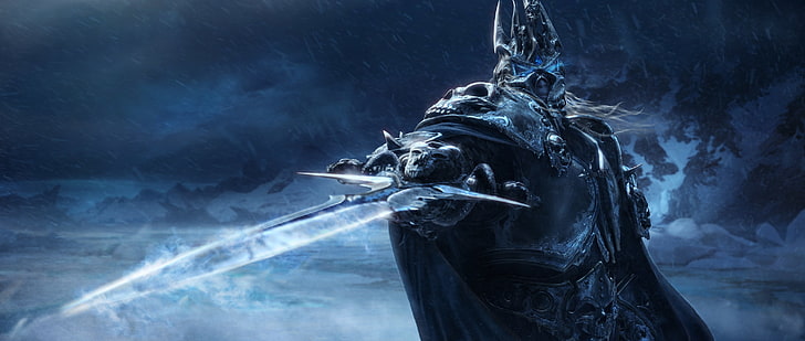 world of warcraft лич король 3000x1275 Видеоигры World of Warcraft HD Art, мир варкрафта, король лич, HD обои