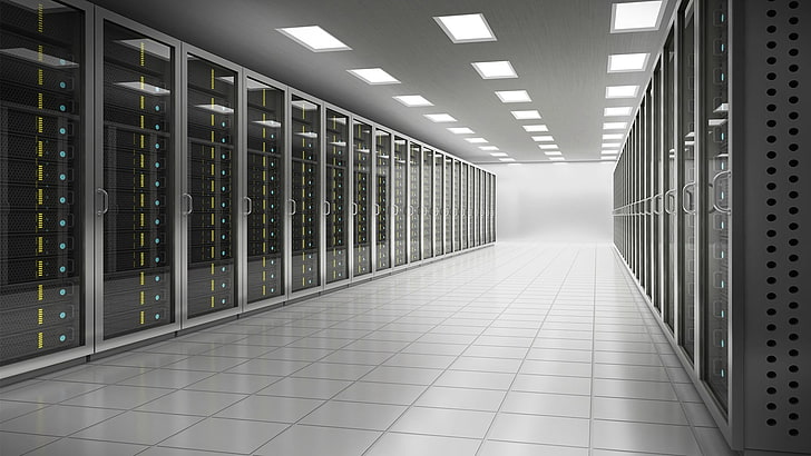 grå internet moln illustration, datacenter, server, teknik, HD tapet