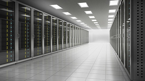 graue Internet-Wolkenillustration, Rechenzentrum, Server, Technologie, HD-Hintergrundbild HD wallpaper
