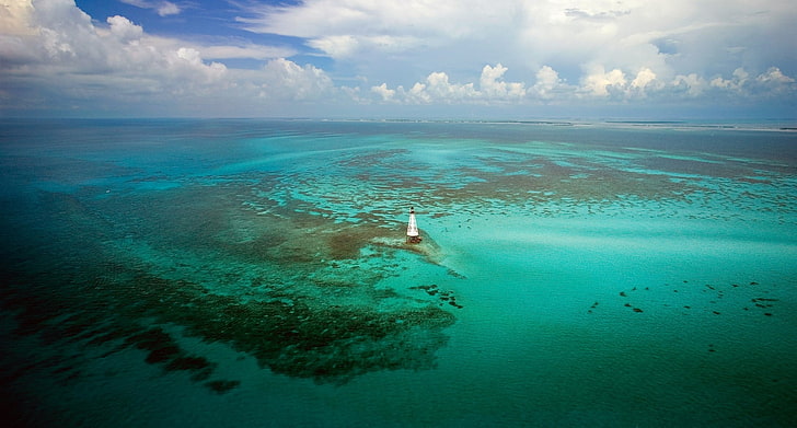 Gewässer, Natur, Landschaft, Koralle, Meer, Leuchtturm, Strand, Florida, Wolken, Wasser, HD-Hintergrundbild