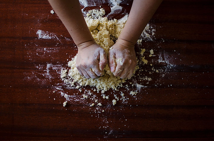 baker, bakery, baking, dough, flour, knead, pastry, royalty  images, HD wallpaper