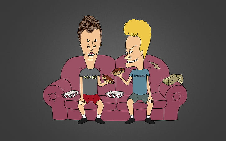 Beavis and Butthead Couch Chili Dogs HD, beavis and butthead cartoon, cartoon/comic, and, dogs, couch, chili, beavis, butthead, HD wallpaper
