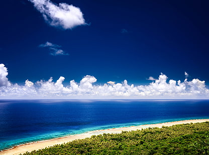 Guam Beaches HD Tapety, plaża i las, podróż, wyspy, Pacyfik, ocean, niebieski, widok, plaża, natura, piękny, krajobraz, lato, zielony, drzewa, wyspa, tropikalna, na zewnątrz, chmury, lato, wybrzeże, panoramę, zjednoczone państwa, wizyta, turystyka, Guam, Yigo, Mikronezja, Tapety HD HD wallpaper