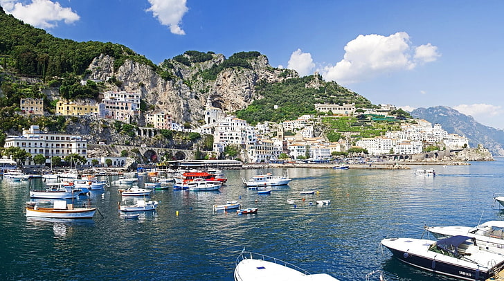 Kasabalar, Amalfi, İtalya, Salerno, HD masaüstü duvar kağıdı