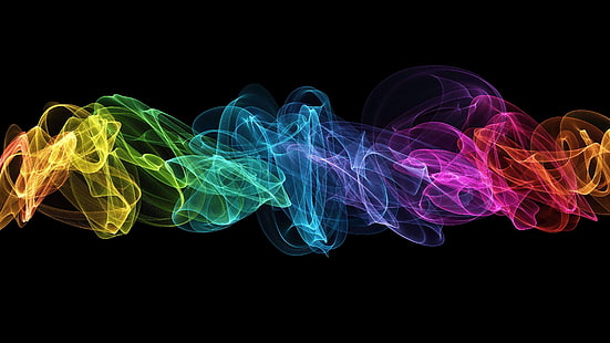 assorted-color smoke abstract, color, the dark background, range, art, HD wallpaper HD wallpaper
