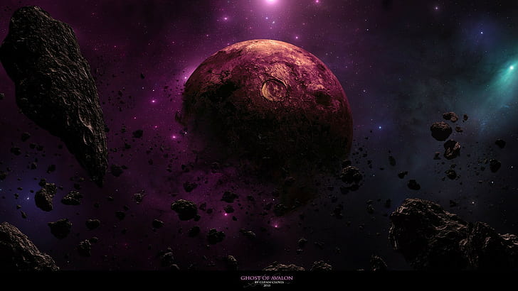 planet, weltraum, weltraumkunst, asteroid, digitale kunst, HD-Hintergrundbild
