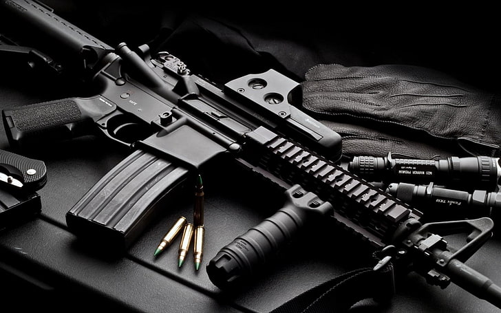 416, ammo, gun, heckler, koch, military, rifle, weapon, HD wallpaper