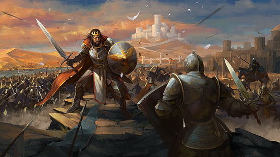 Fantasy, Knight, Armor, Battle, Castle, Shield, Sword, Warrior, HD wallpaper HD wallpaper