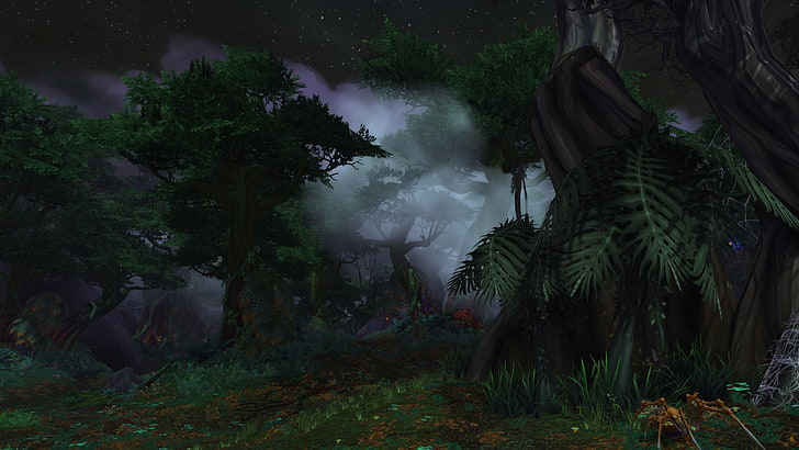 pintura de árboles verdes, videojuegos, World of Warcraft, Warlords of Draenor, World of Warcraft: Warlords of Draenor, bosque, Fondo de pantalla HD