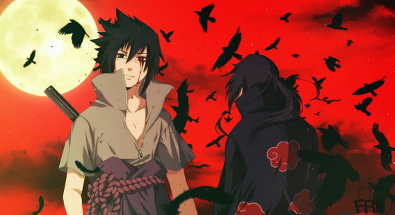  Naruto, Itachi Uchiha, Sasuke Uchiha, HD wallpaper HD wallpaper