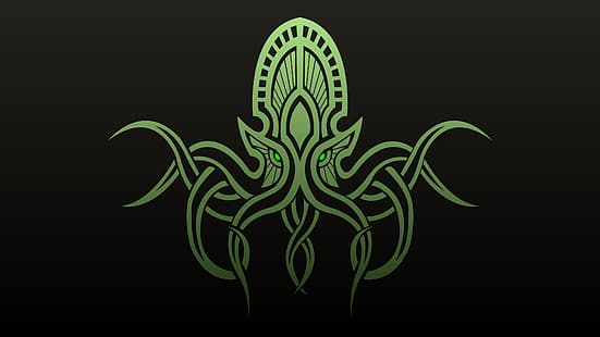  Cthulhu, H. P. Lovecraft, octopus, minimalism, HD wallpaper HD wallpaper