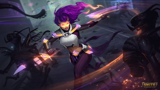 Videospiel, Smite, Girl, Pele (Smite), Purple Hair, Woman Warrior, HD-Hintergrundbild HD wallpaper