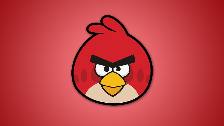 red Angry Bird illustration, birds, red, angry birds, video games, HD wallpaper