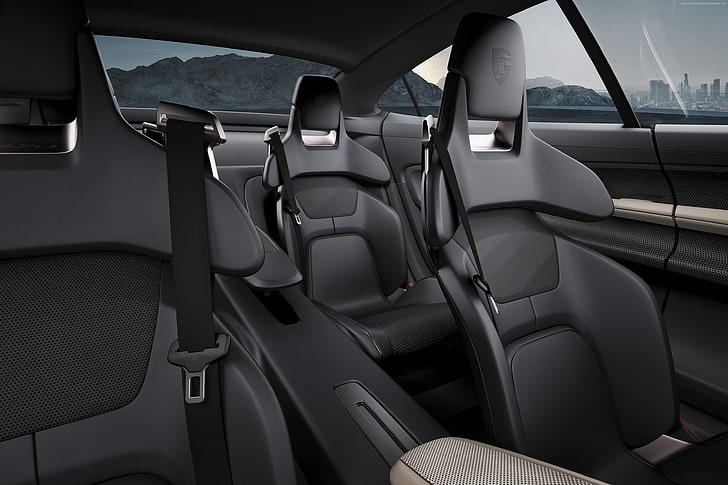 interior, Mobil Listrik, supercar, 800v, ​​Porsche Taycan, Wallpaper HD