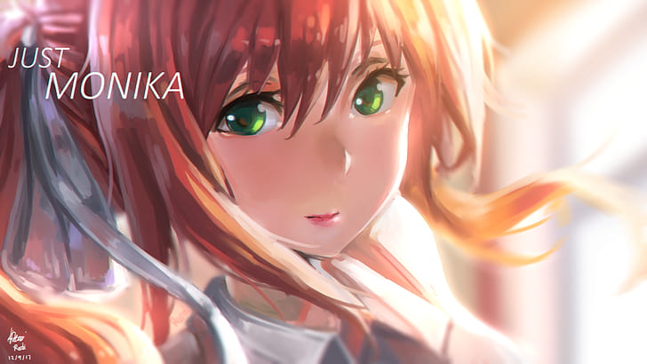 Doki Doki Literaturclub, Monika (Doki Doki Literaturclub), Rosdi, Anime Girls, HD-Hintergrundbild