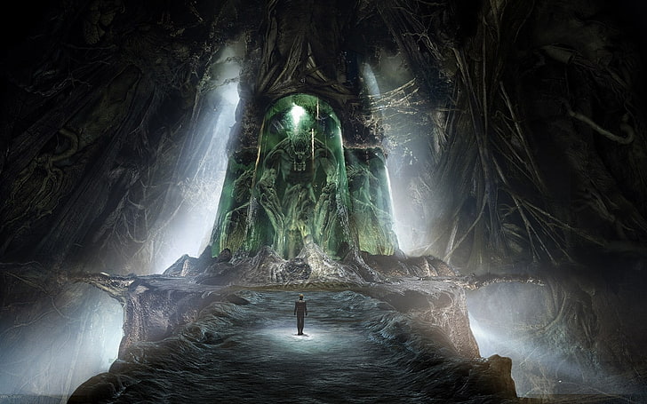 formation de roche brune dans l'illustration d'une grotte, monstre, roches, capsule, emprisonnement, Fond d'écran HD