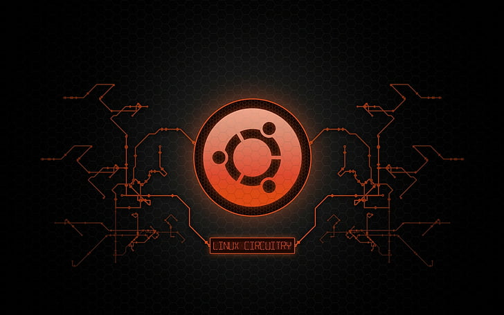 Technologie, Ubuntu, Schwarz, Circuit, Hexagon, Linux, Logo, Betriebssystem, HD-Hintergrundbild