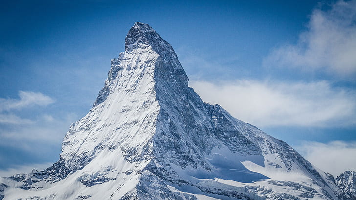 Pennine Alps, Switzerland, snow capped mountain, Switzerland, snow, shadow, Dufour Peak, the summit, slopes, Pennine Alps, HD wallpaper
