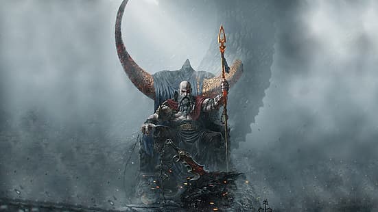 Kriegsgott, Kriegsgott Ragnarök, Kratos, Freya, Atreus, HD-Hintergrundbild HD wallpaper