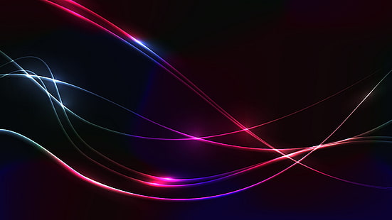 Lights, Neon colors, Black, Dark background, 5K, HD wallpaper HD wallpaper
