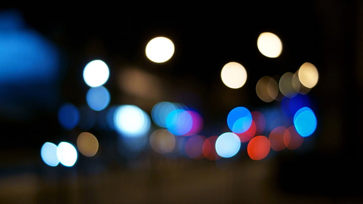 jalur cahaya, lampu lalu lintas, bokeh, Wallpaper HD