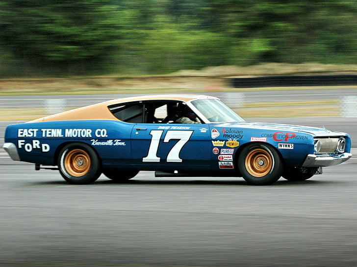 1968, classic, ford, muscle, nascar, race, racing, torino, HD wallpaper