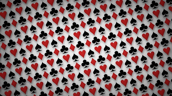 Corações, padrão, jogando cartas, simples, espadas, HD papel de parede HD wallpaper