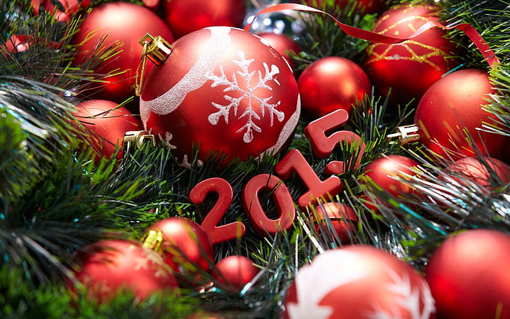 Christmas, New Year, Christmas ornaments, 2015, HD wallpaper
