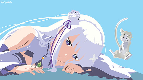 Re: Ноль Кара Хадзимеру Исекай Сейкацу, аниме девушки, Эмилия (Re: Ноль), HD обои HD wallpaper