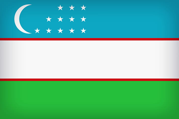 Flag, Uzbekistan, Flag Of Uzbekistan, Uzbekistan Large Flag, Uzbek, HD wallpaper