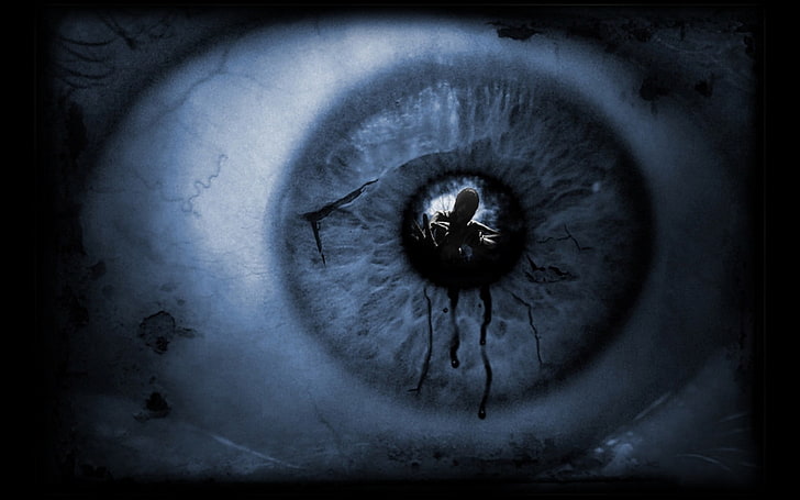 ретина на лицето, очи, дигитално изкуство, ужас, произведения на изкуството, HD тапет