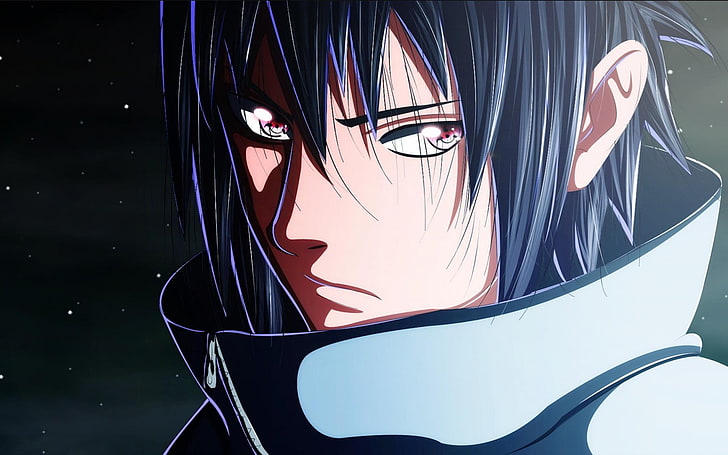 Sasuke Uchiha von Naruto Shippuden Illustration, Anime, Anime Jungen, Uchiha Sasuke, Naruto Shippuuden, rote Augen, HD-Hintergrundbild