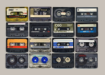 cassette tape lot, music, cassette, HD wallpaper HD wallpaper