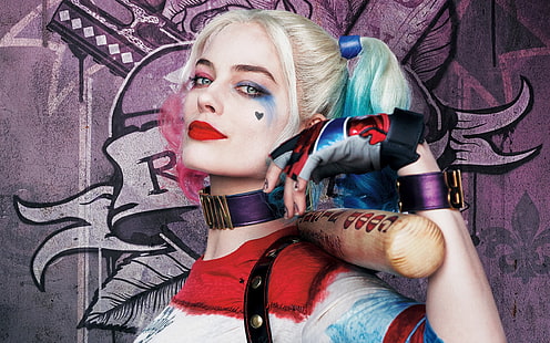 Harley Quinn Margot Robbie Самоубийствен отряд-2016 Movi .., HD тапет HD wallpaper