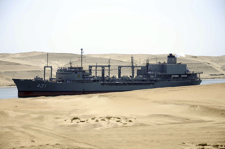 Ol-class, Suez Canal, Iranian Navy, warship, replenishment oiler, convoy, Kharg, HD wallpaper