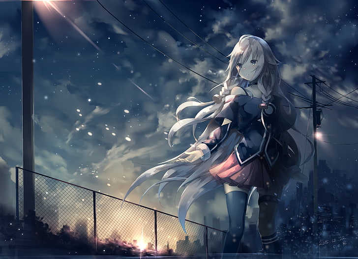 Frau mit weißem Haar Anime Wallpaper, Anime, Anime Girls, IA (Vocaloid), Vocaloid, Schnee, HD-Hintergrundbild
