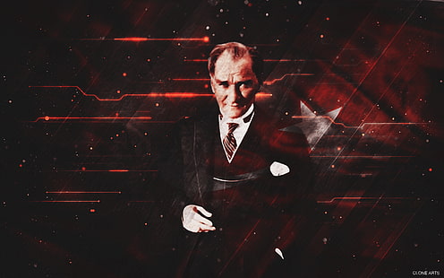 남자의 초상 사진, Mustafa Kemal Atatürk, HD 배경 화면 HD wallpaper