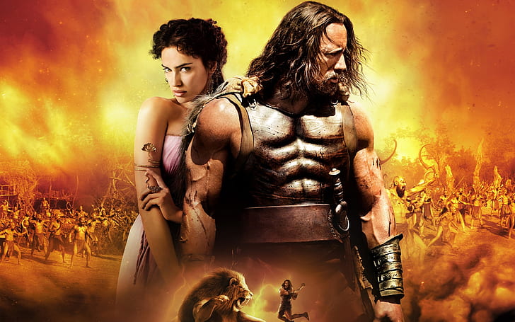 Hercules 2014 Movie Poster, hercules, 2014 movie, Irina Shayk, Megara, Dwayne Johnson, HD wallpaper