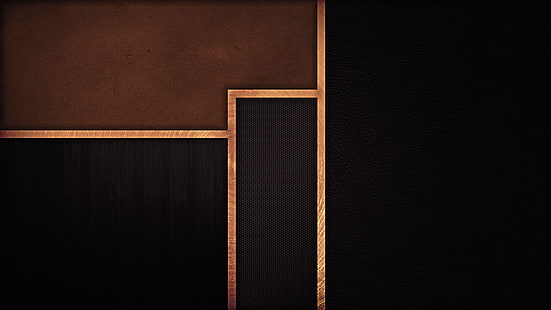 Manjaro, läder, brons, geometri, struktur, trä, metall, Linux, HD tapet HD wallpaper