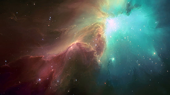 Многоцветна мъглявина, галактически тапет, космос, 2560x1440, мъглявина, HD тапет HD wallpaper