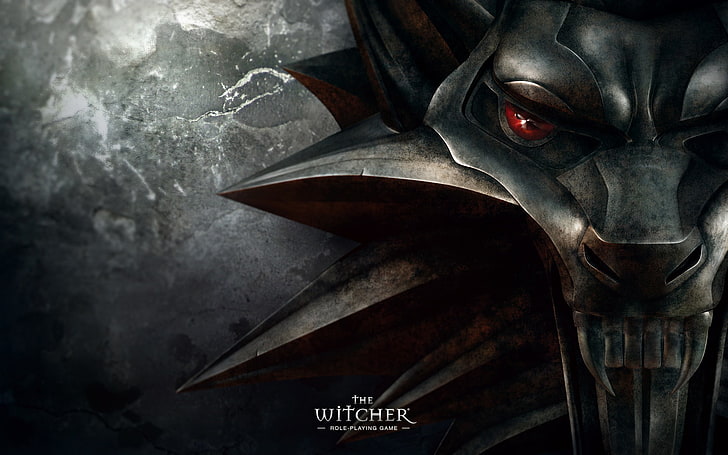 The Witcher digital wallpaper, wolf, medallion, the Witcher, HD wallpaper