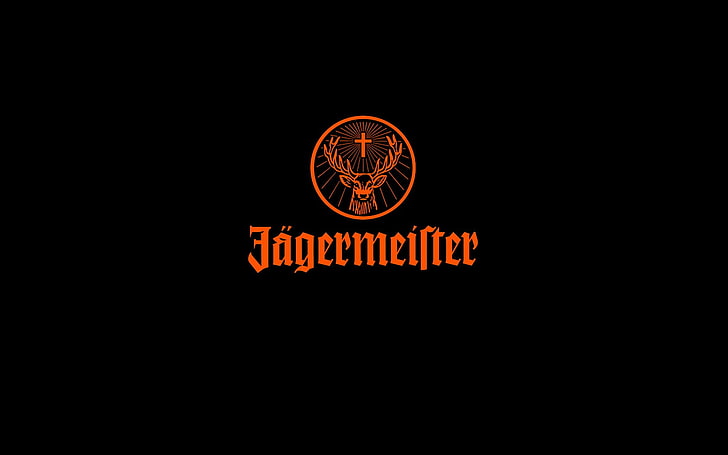 Jagermeifterロゴ、ロゴ、アルコール、イェーガーマイスター、 HDデスクトップの壁紙