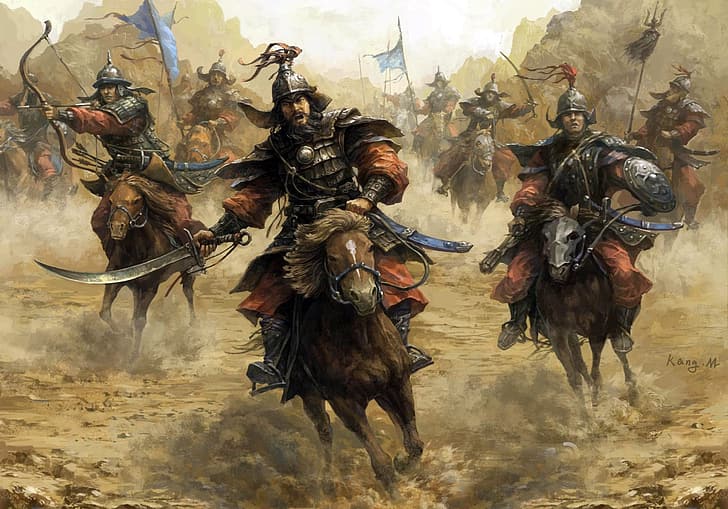 Монголи, войн, HD тапет
